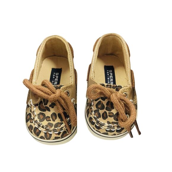 Sperry Baby Girls Size 1 Cheetah Print Shoes Non-slip Infant - Picture 8 of 8